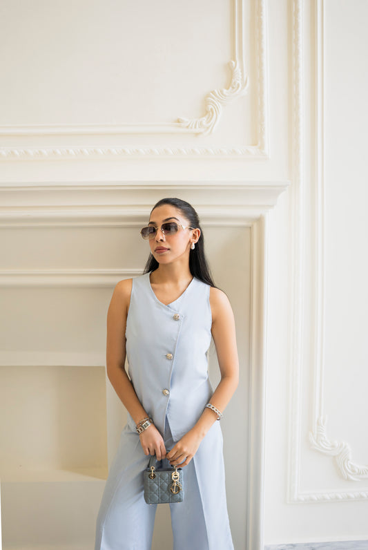 Powder Blue Statement Vest