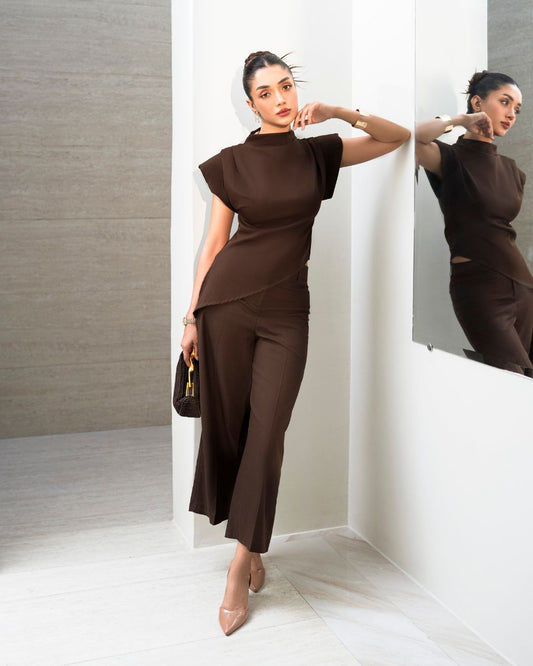 Mocha Asymmetric Shirt